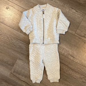 Janie and Jack Quilted Jogger and Jacket Set Grey